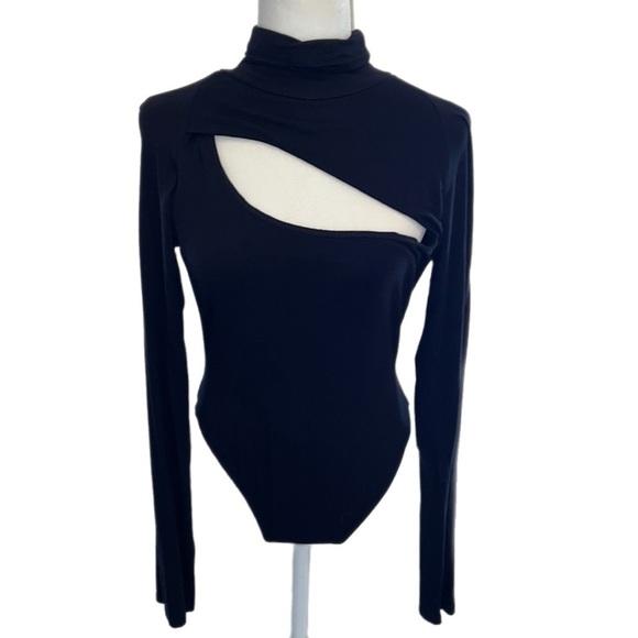 EUC Dollskill WinWin Cutout Blk Turtleneck Longleeve Bodysuit L - Picture 1 of 10